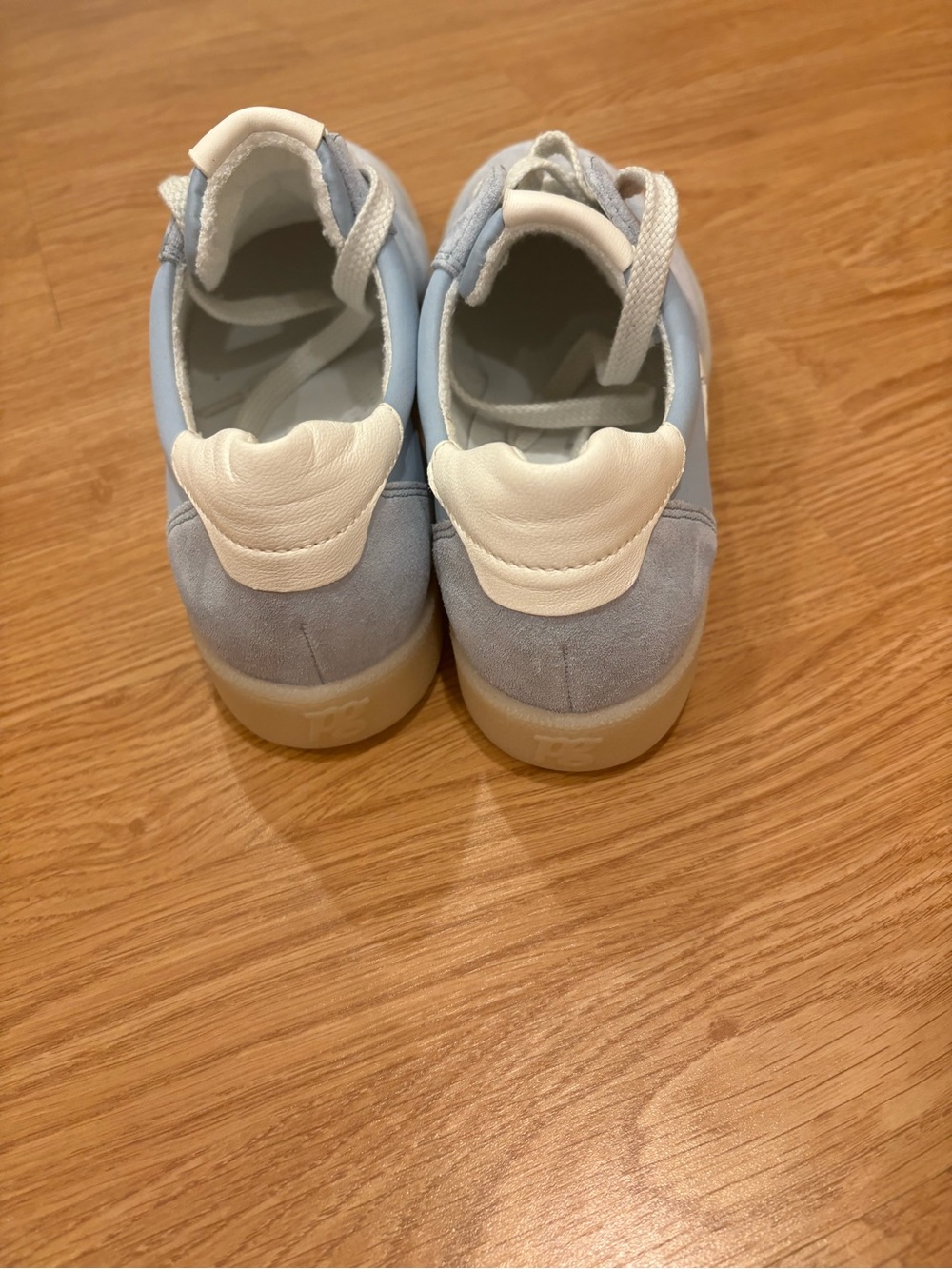 Paul Green Light Blue and White Women's Suede & Leather Sneakers - Picture 3 of 7